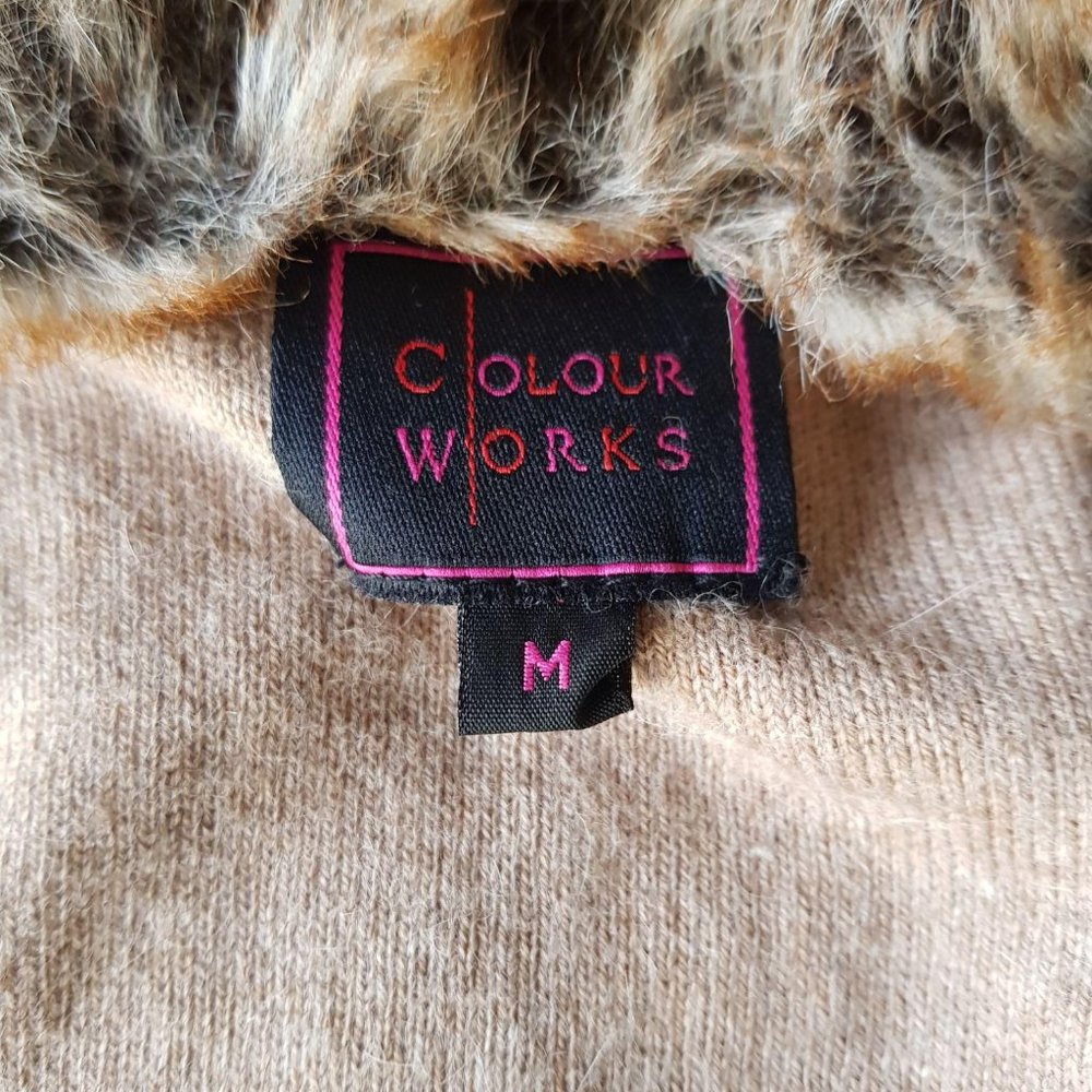 Sz M Angora Rabbit Collar Cardigan with Rhinestone - Picture 5 of 7
